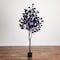 6ft. Pre-Lit Artificial Halloween Black Eucalyptus Tree with 300 Orange & Purple LED Lights